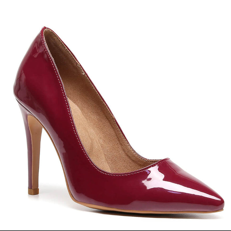 Adira - Burgundy Vegan Patent - Street Sole