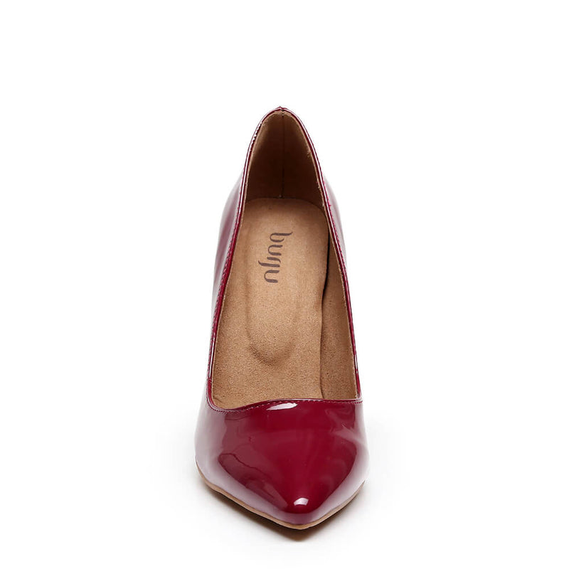 Adira - Burgundy Vegan Patent - Street Sole