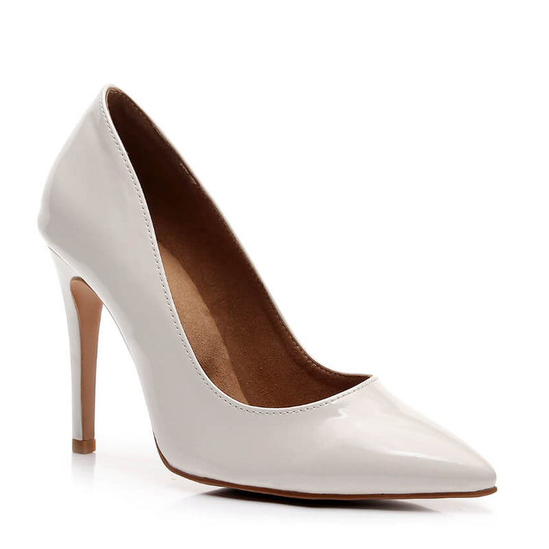 Adira - Ivory Vegan Patent - Street Sole