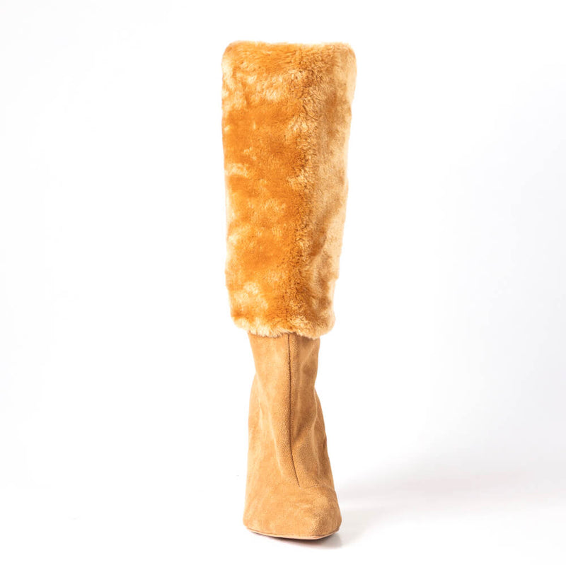 BreeAnne - Dark Tan Faux Fur - Street Sole