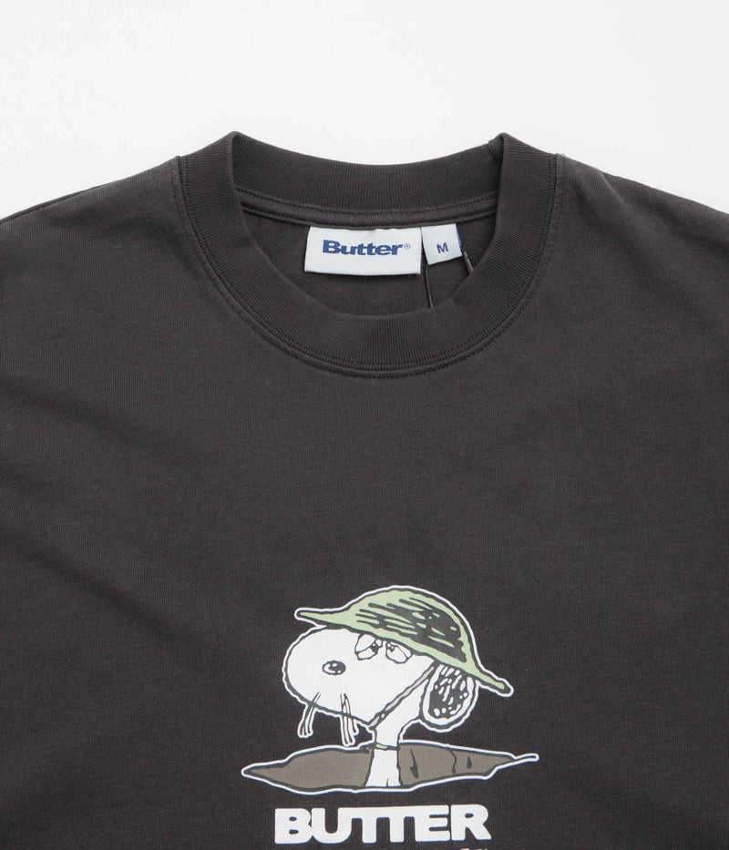 Butter Goods x Peanuts Can't Stand It T-Shirt in Washed Black