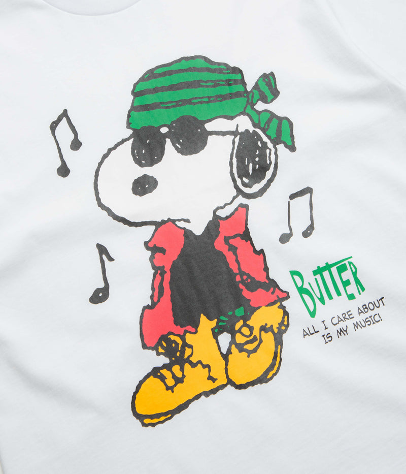 Butter Goods x Peanuts Music T-Shirt in White