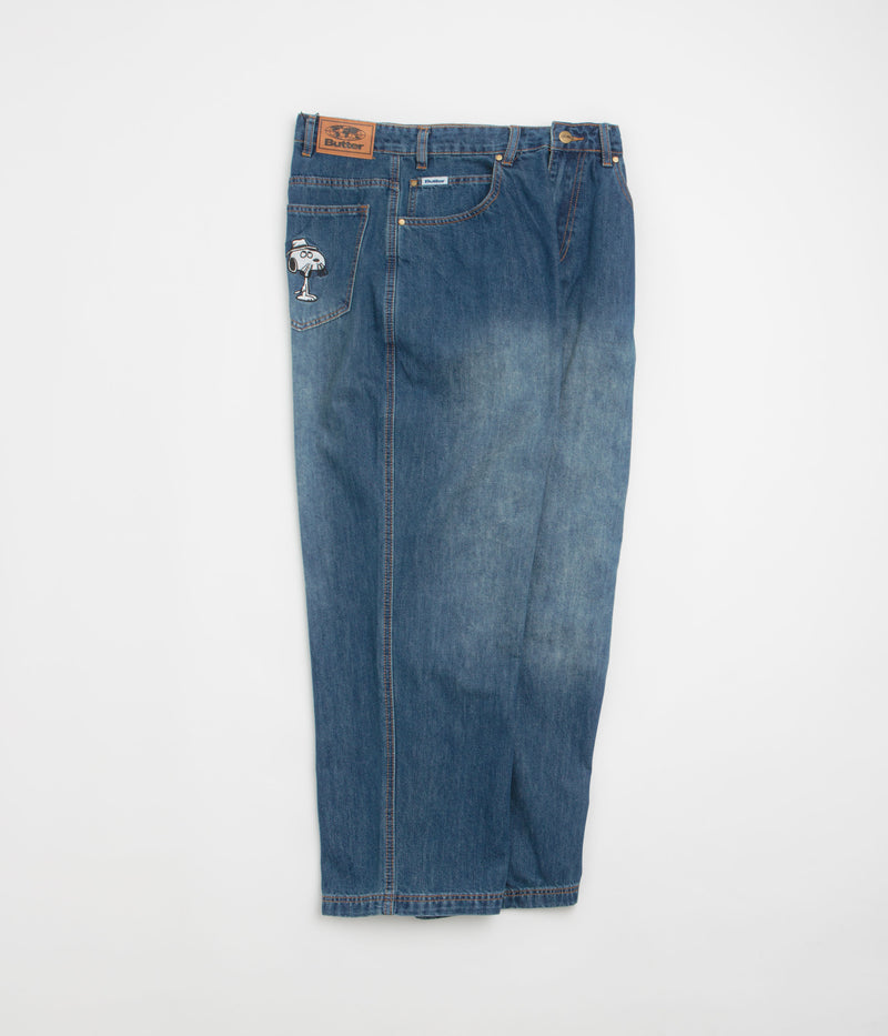 Butter Goods x Peanuts Spike Denim Jeans in Distressed Indigo