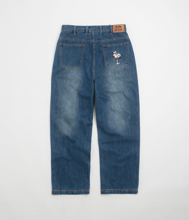 Butter Goods x Peanuts Spike Denim Jeans in Distressed Indigo