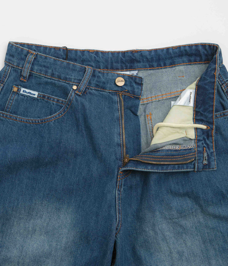 Butter Goods x Peanuts Spike Denim Jeans in Distressed Indigo