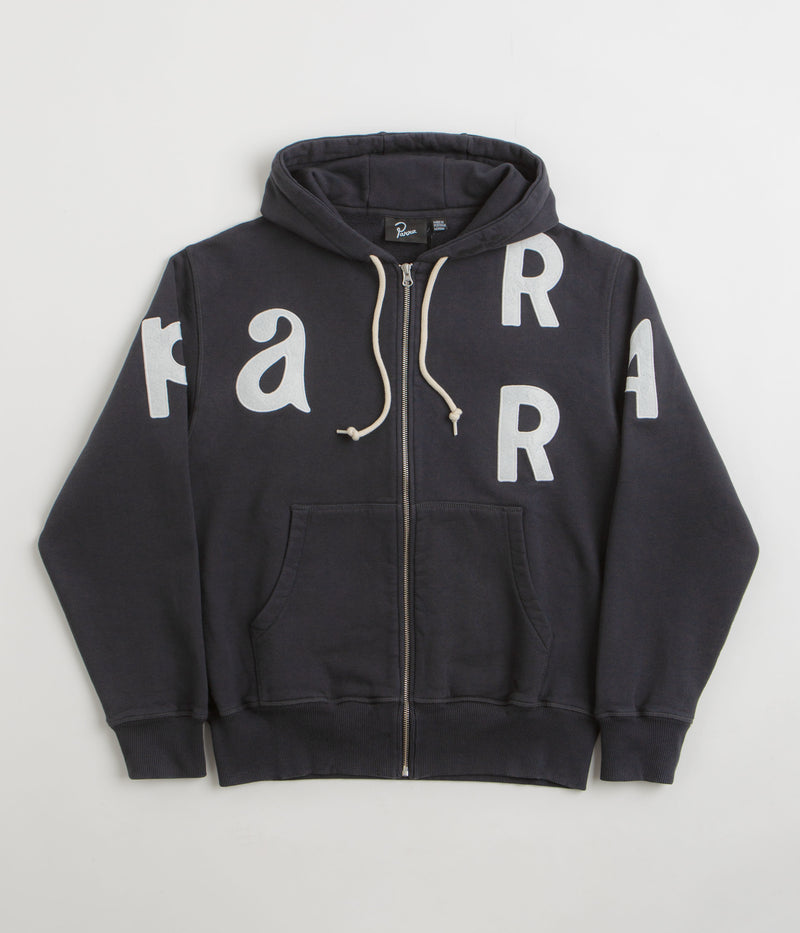 by Parra Word Salad Full Zip Hoodie in Dark Navy
