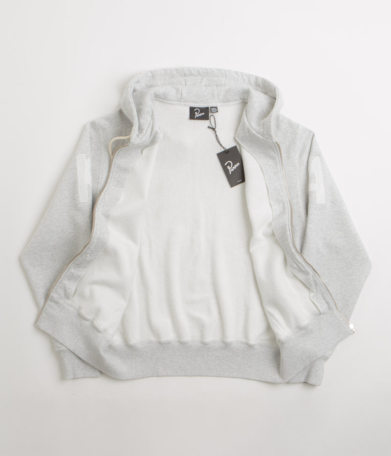 by Parra Word Salad Full Zip Hoodie in Heather Grey
