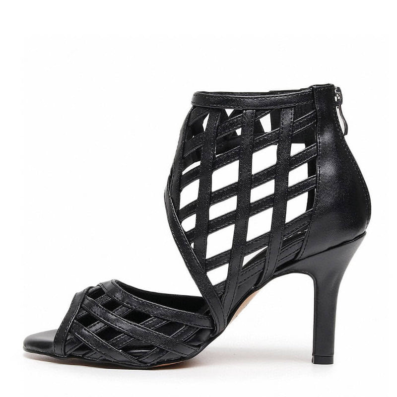 Caressa Wide Fit - Black Vegan Leather - Street Sole