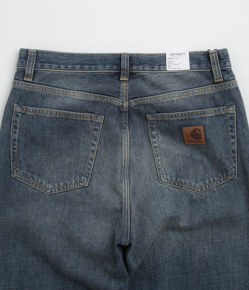 Carhartt Aaron Pants in Blue Worn Used Wash