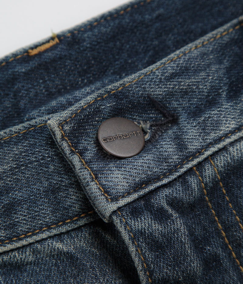 Carhartt Aaron Pants in Blue Worn Used Wash