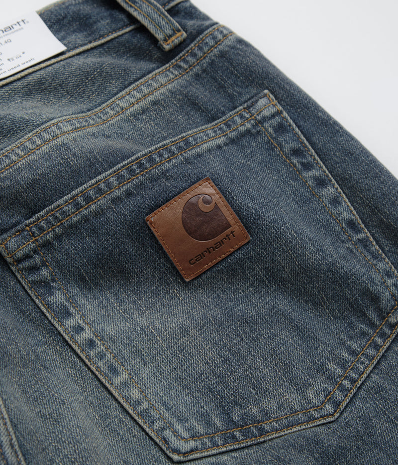 Carhartt Aaron Pants in Blue Worn Used Wash
