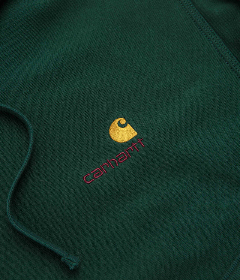 Carhartt American Script Hoodie in Dark Fir