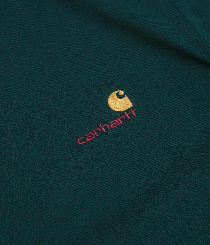 Carhartt American Script T-Shirt in Deep Lagoon and Deep Lagoon