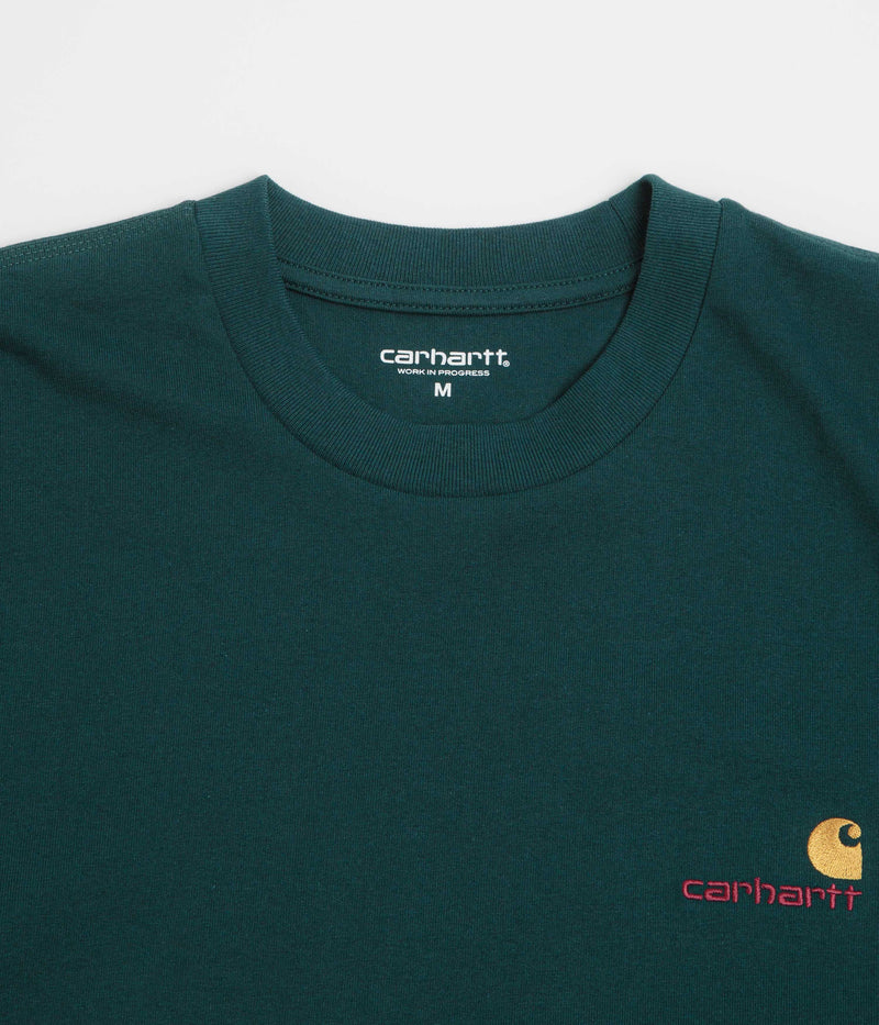 Carhartt American Script T-Shirt in Deep Lagoon and Deep Lagoon