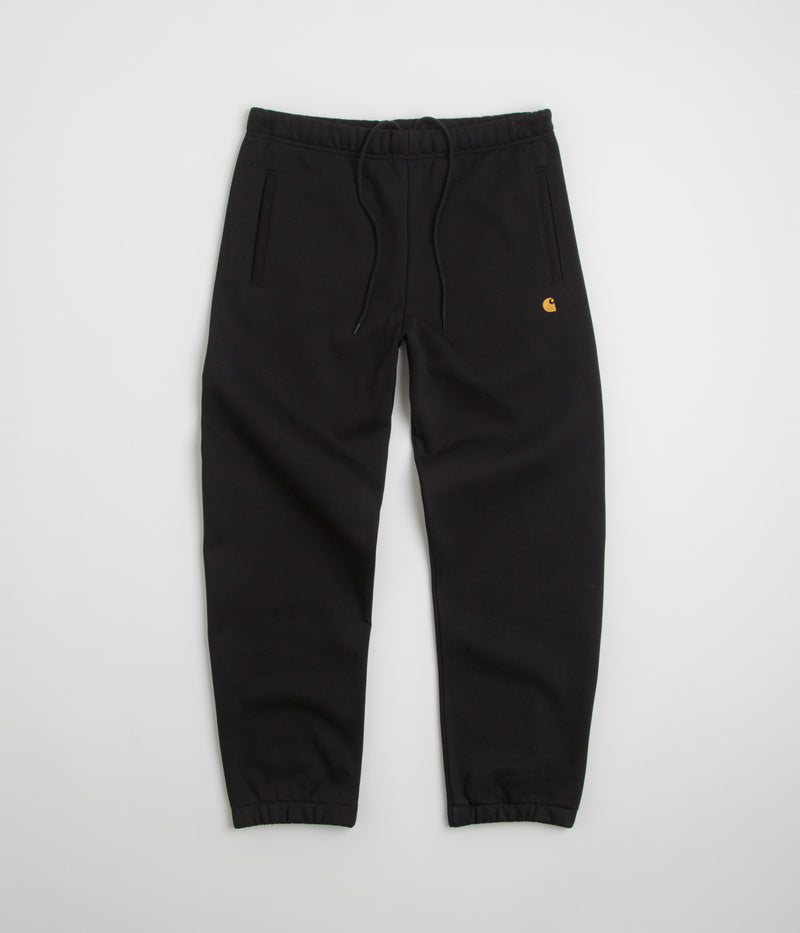 Carhartt Chase Sweatpants in Black and Gold