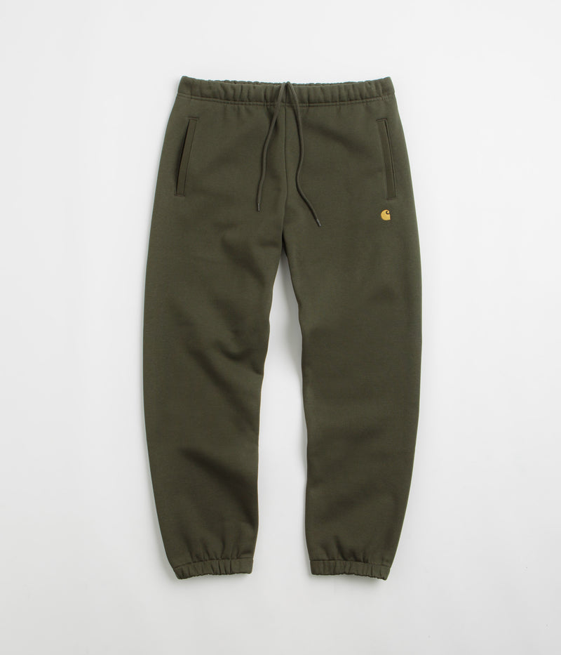 Carhartt Chase Sweatpants in Olive and Gold