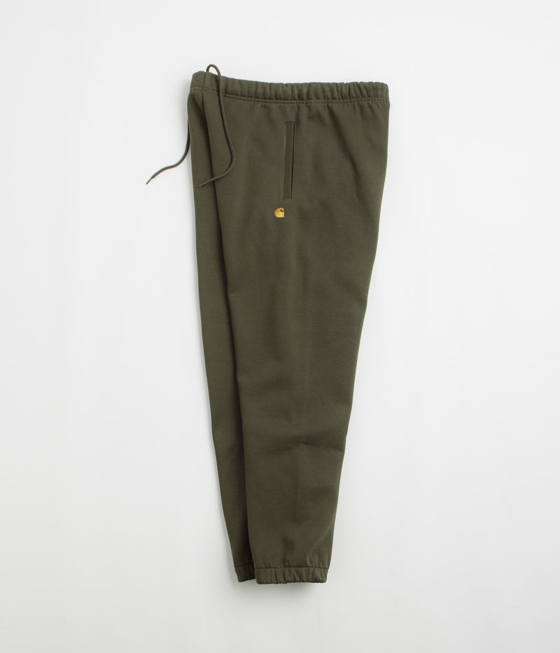 Carhartt Chase Sweatpants in Olive and Gold