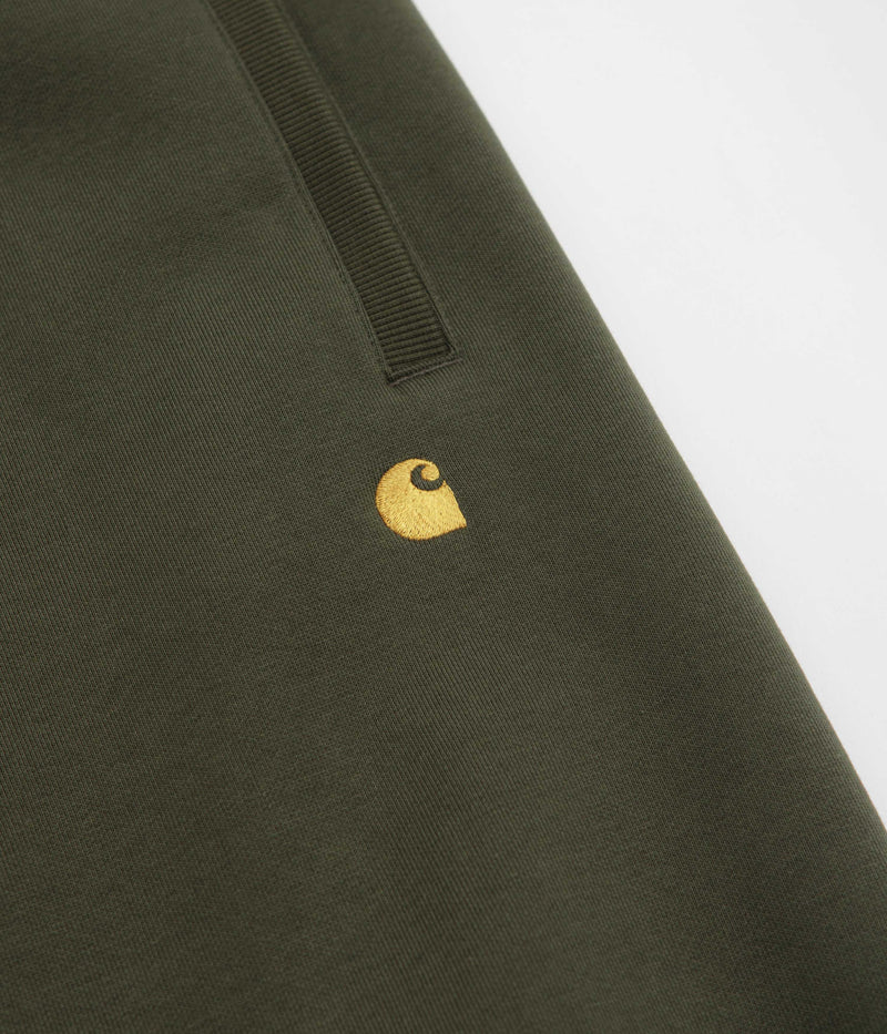 Carhartt Chase Sweatpants in Olive and Gold