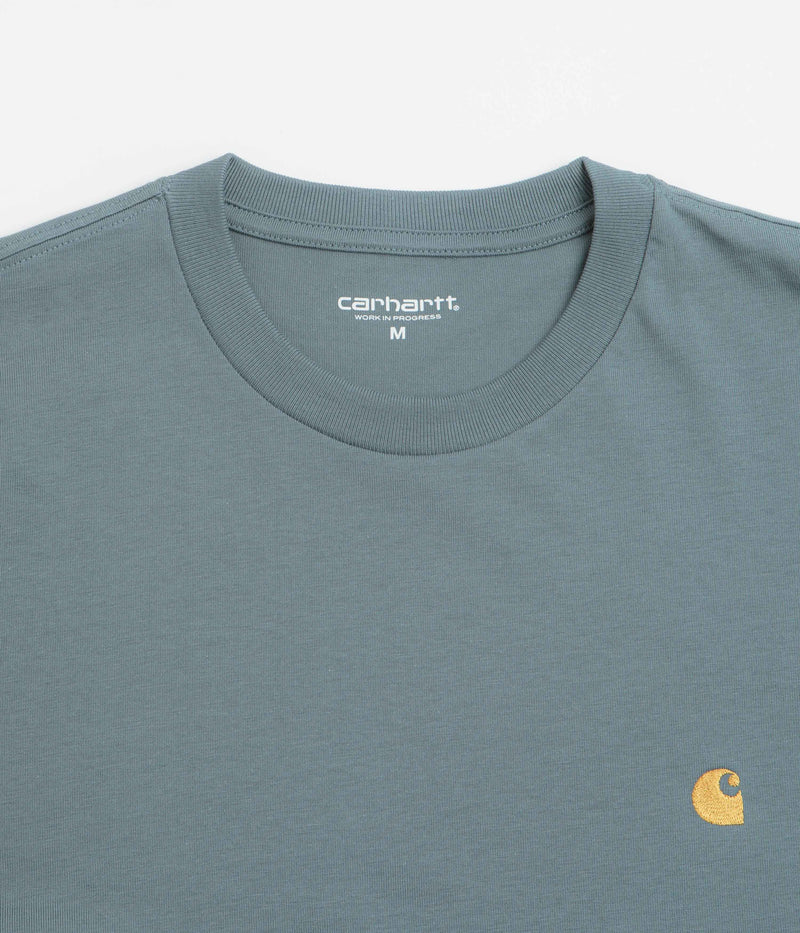 Carhartt Chase T-Shirt in Cozy Blue and Gold