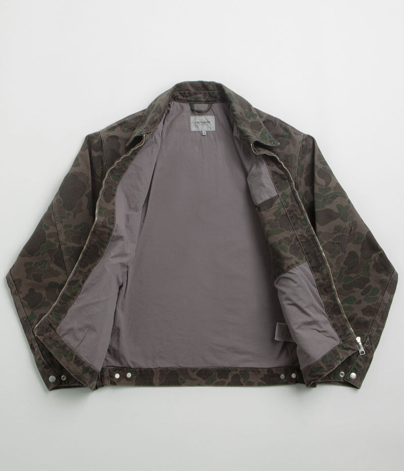 Carhartt Duck Detroit Jacket in Camo Duck and Green / Porphyry