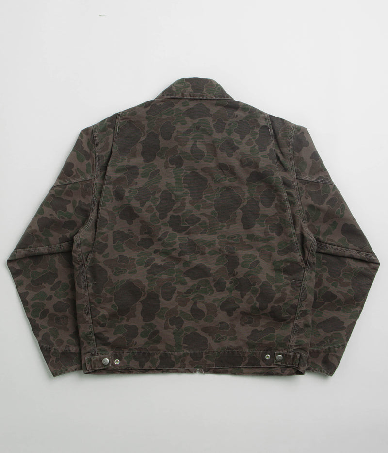 Carhartt Duck Detroit Jacket in Camo Duck and Green / Porphyry