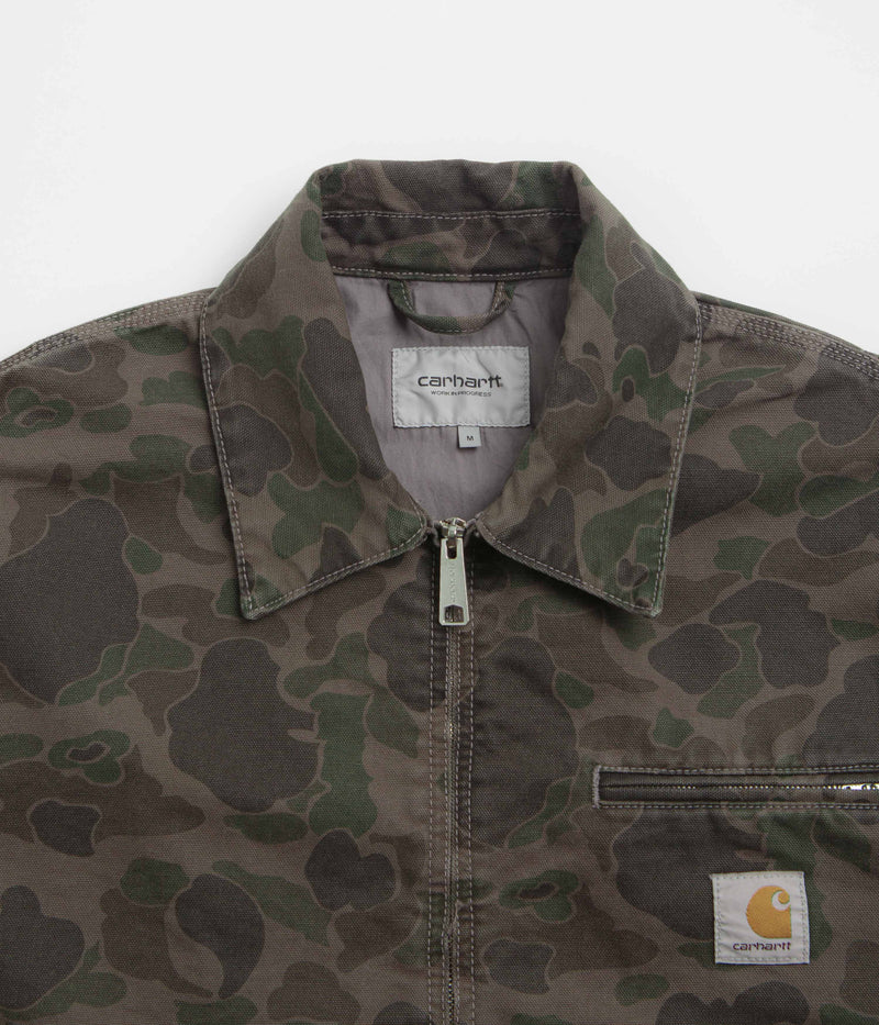 Carhartt Duck Detroit Jacket in Camo Duck and Green / Porphyry