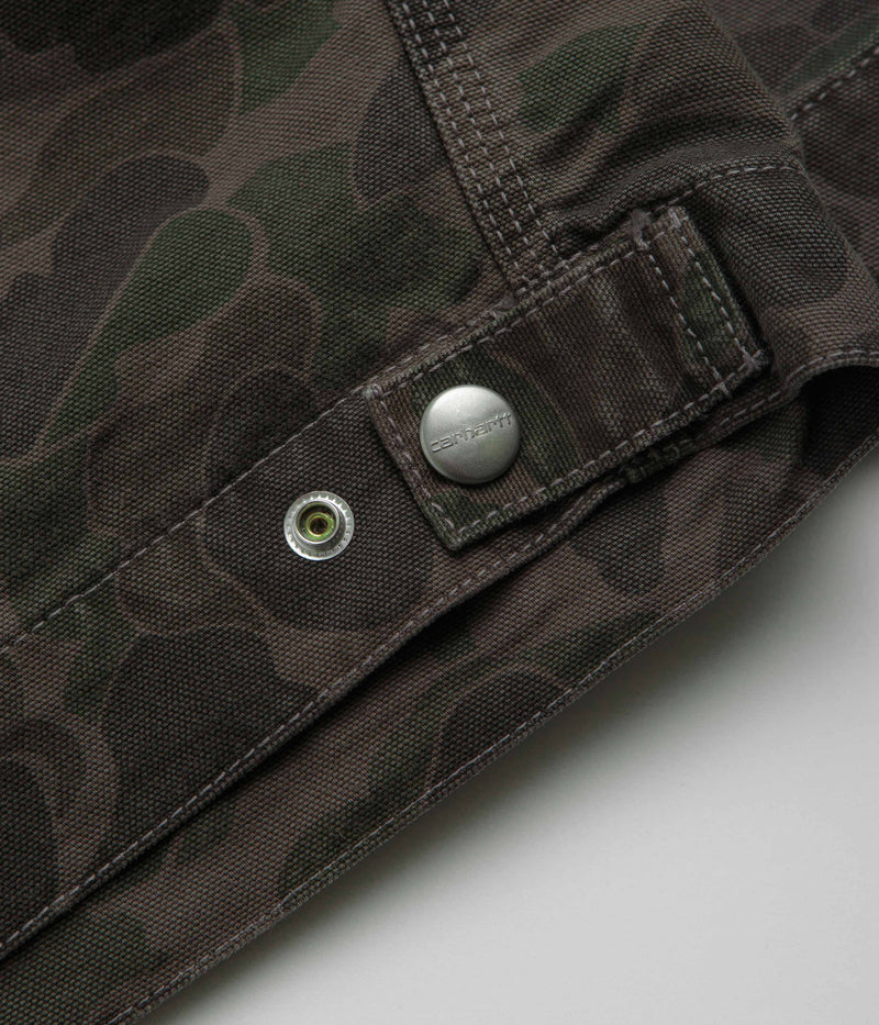Carhartt Duck Detroit Jacket in Camo Duck and Green / Porphyry