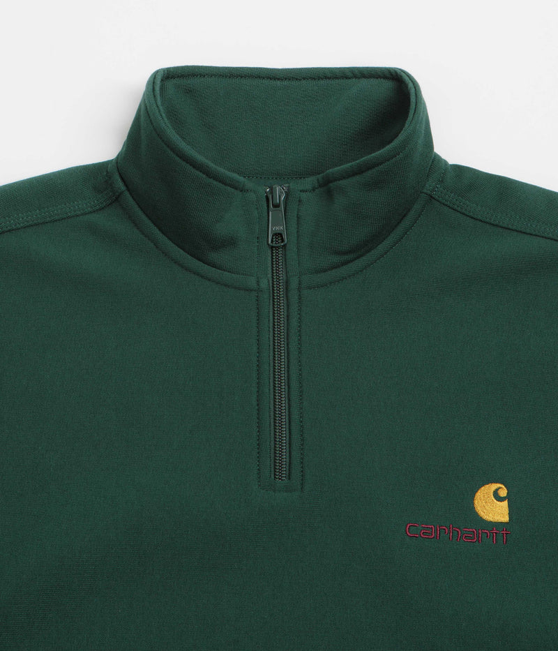 Carhartt Half Zip American Script Sweatshirt in Dark Fir