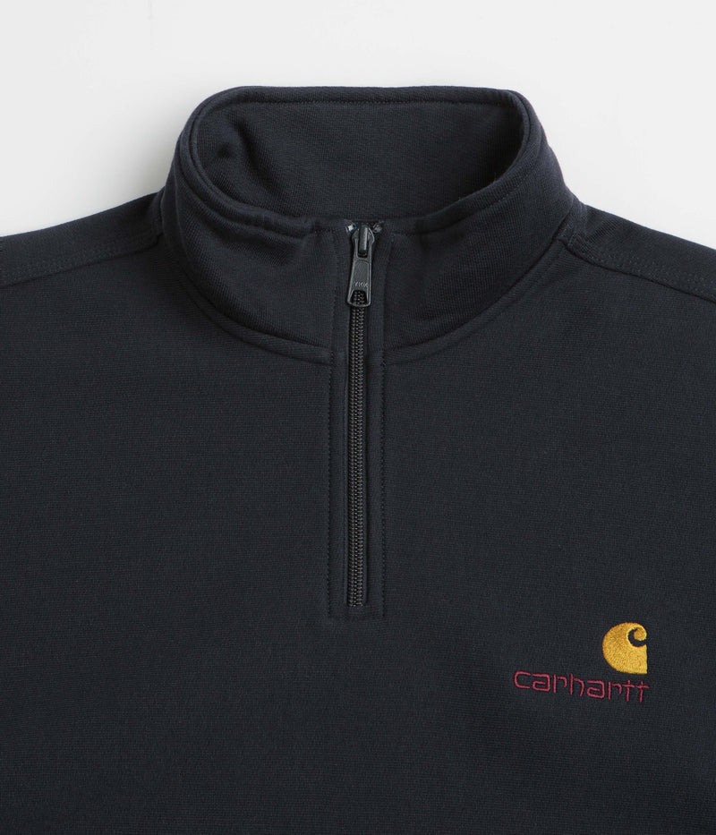 Carhartt Half Zip American Script Sweatshirt in Deep Night