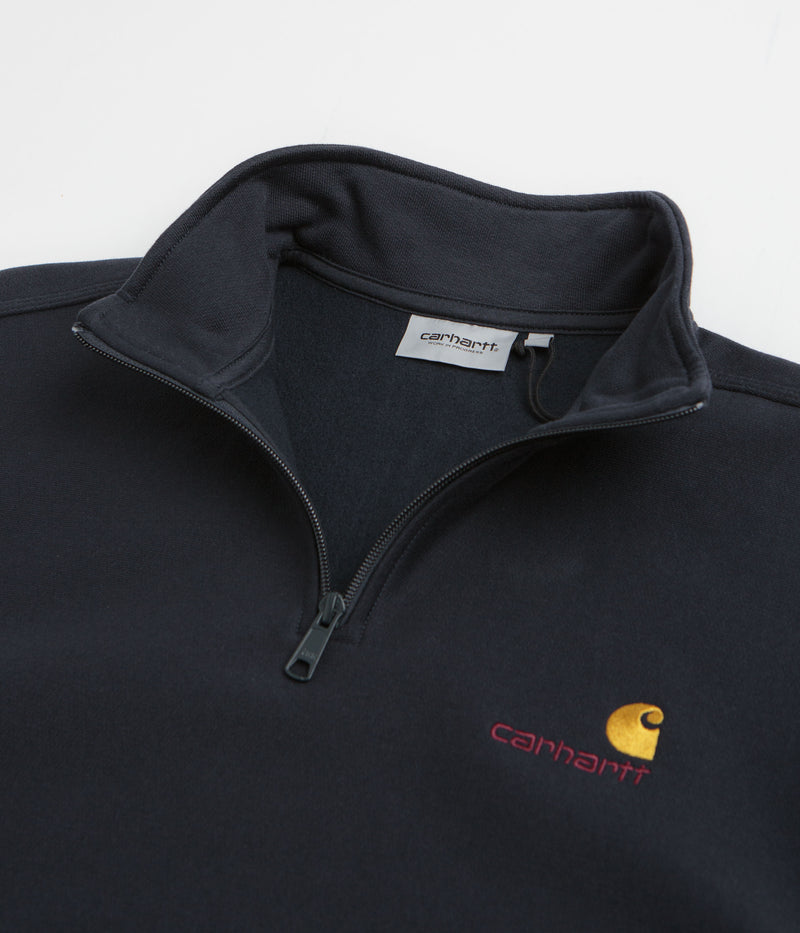 Carhartt Half Zip American Script Sweatshirt in Deep Night