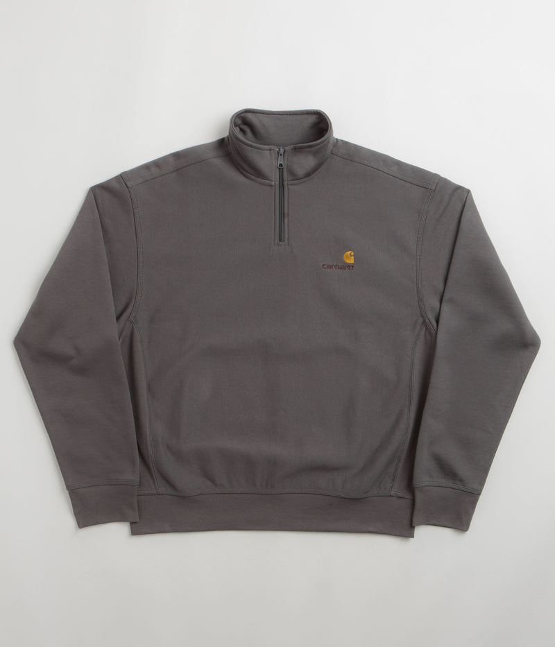 Carhartt Half Zip American Script Sweatshirt in Porphyry