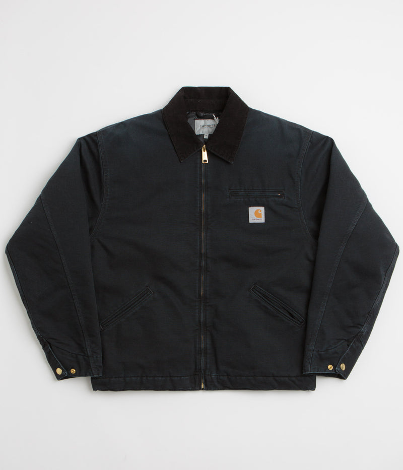 Carhartt OG Detroit Jacket in Black and Black Stone Canvas