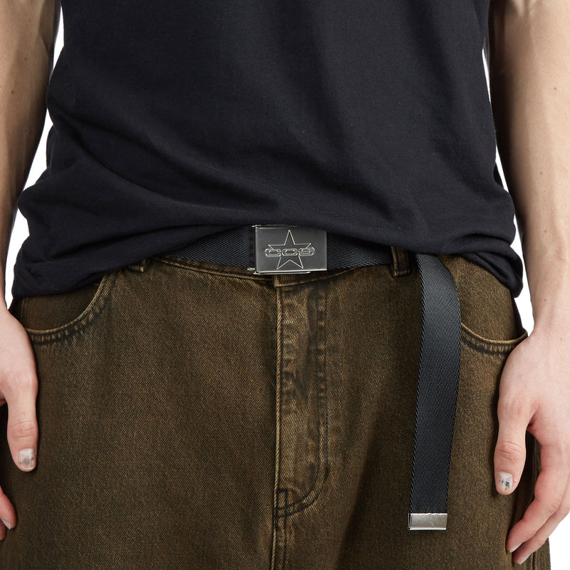 CCS Silver 97 Star Web Belt - Black