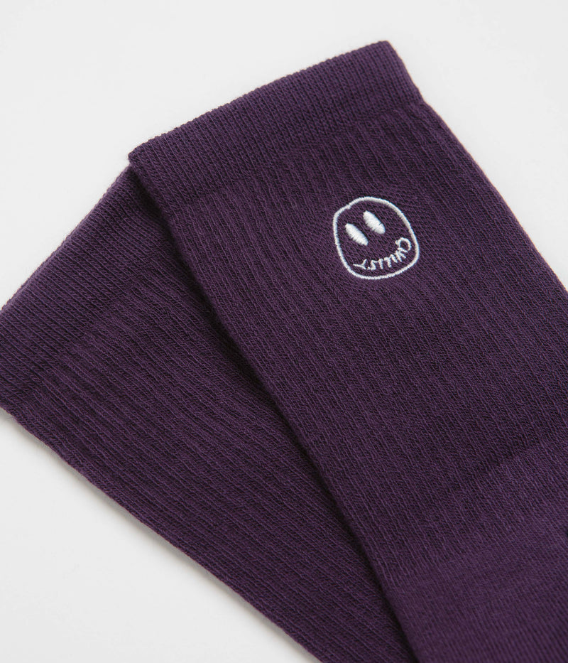 Civilist Mono Smiler Socks in Grape
