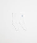 Civilist Mono Smiler Socks in White and Royal