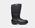 Bogs Classic High boots in black with waterproof neoprene upper and durable rubber outsole, side view.