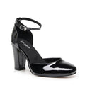 Claudette Wide Fit - Black Vegan Patent - Street Sole