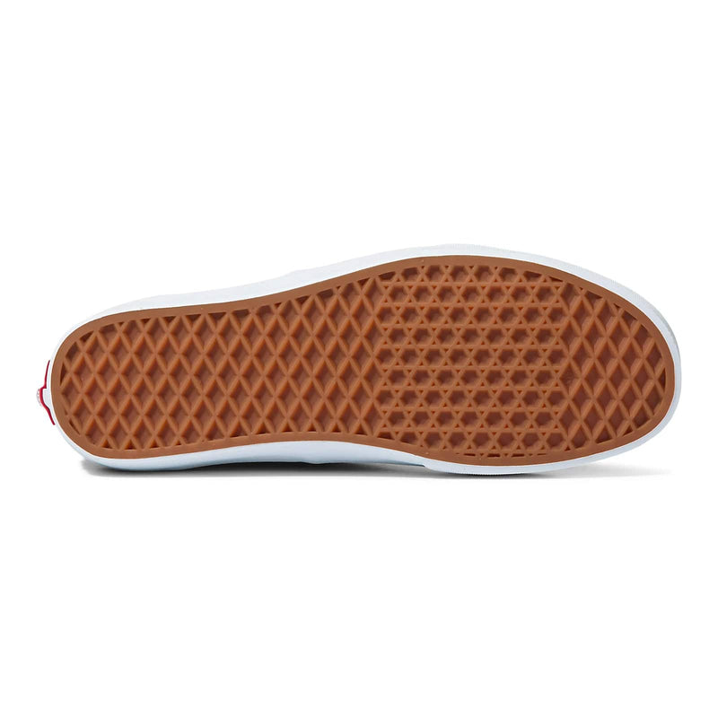 Vans Color Theory Authentic shoes outsole with signature waffle tread pattern in gum rubber, sole/bottom view.