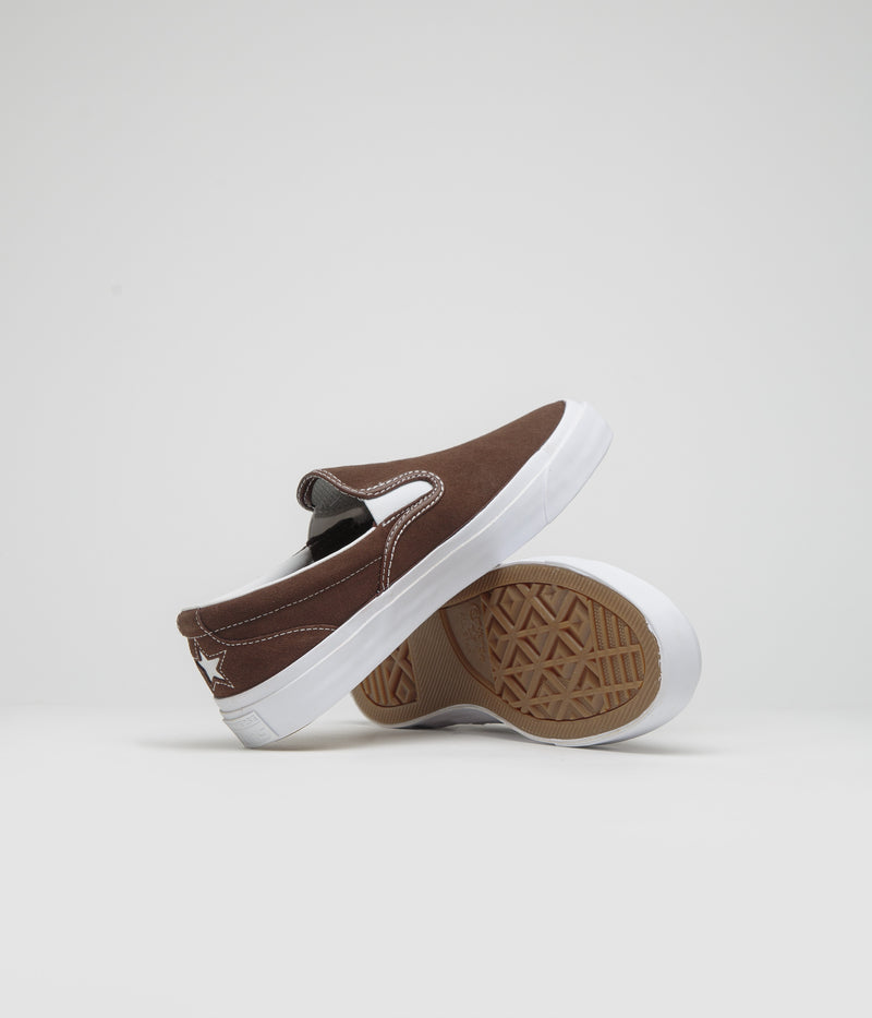 Converse Cons One Star CC Slip Pro Shoes in Totally Fudged and White / Gum