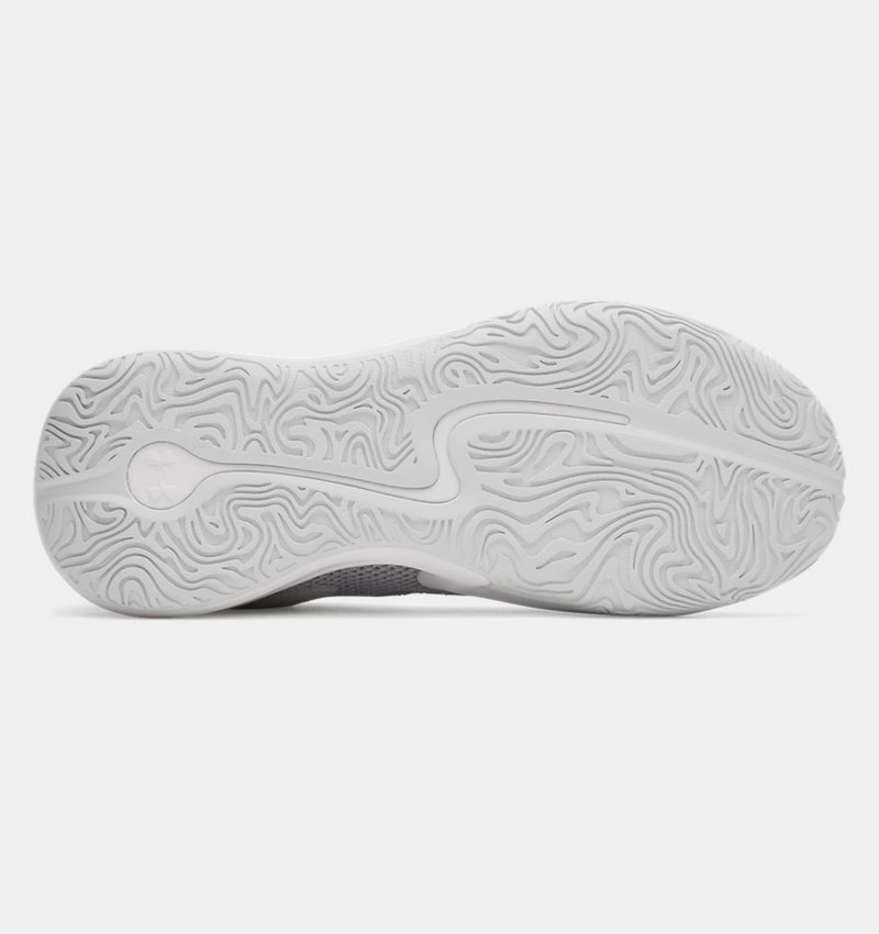 Under Armour Curry 3Z 25 SDE Basketball Shoes outsole with wavy traction pattern in white rubber, bottom view.