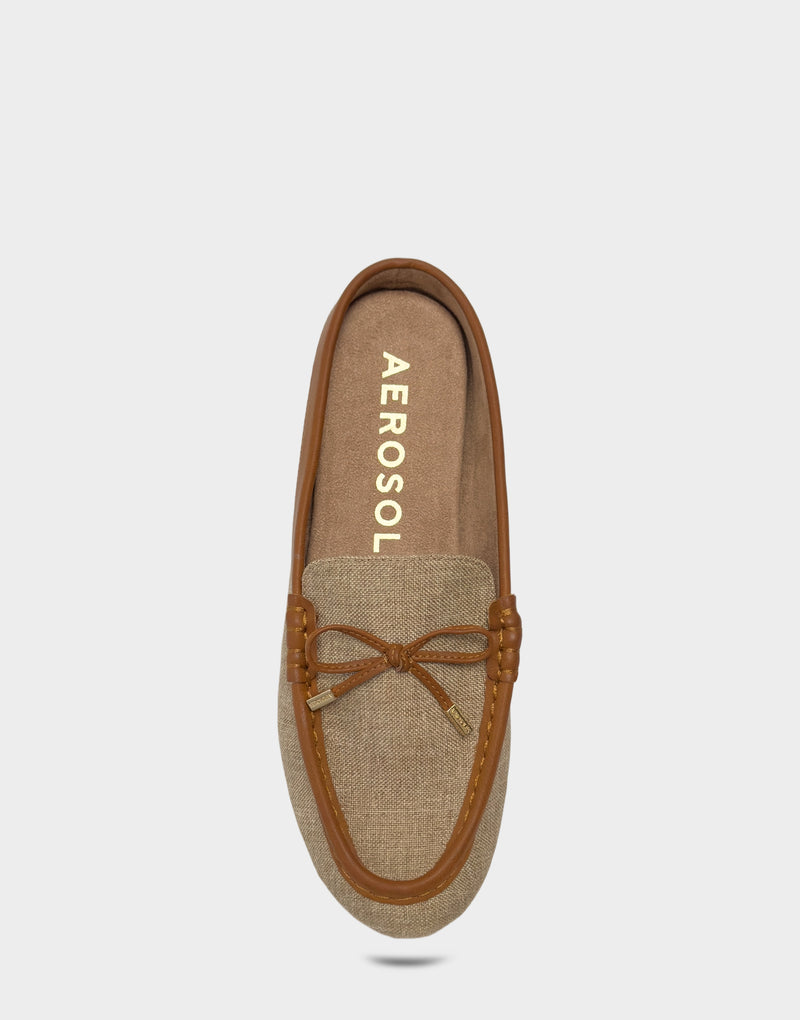 Comfortable Women's Mule in Natural Linen Full Front View