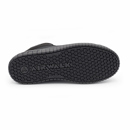 Airwalk Deuce High Top Work Sneaker outsole view showing black rubber sole with textured grip pattern and Airwalk branding.