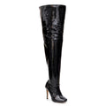 Devilla Size Inclusive - Black Vegan Patent - Street Sole - Thigh Variant Five