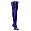 Devilla Size Inclusive - Blue Vegan Patent - Street Sole - Thigh Variant Five
