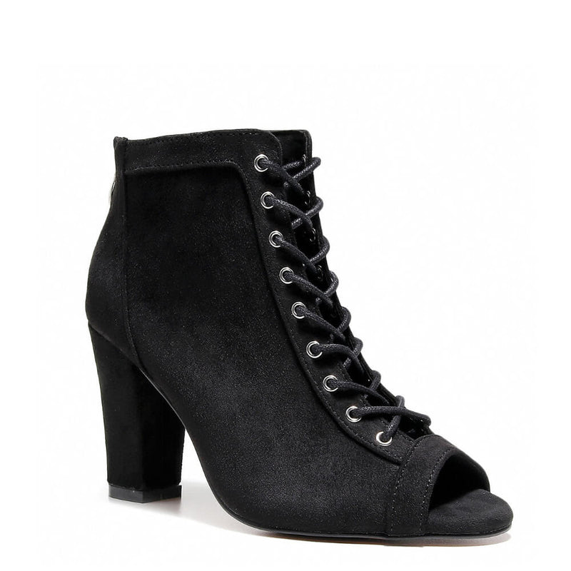 Dilynn Wide Fit - Black Vegan Suede - Suede Sole