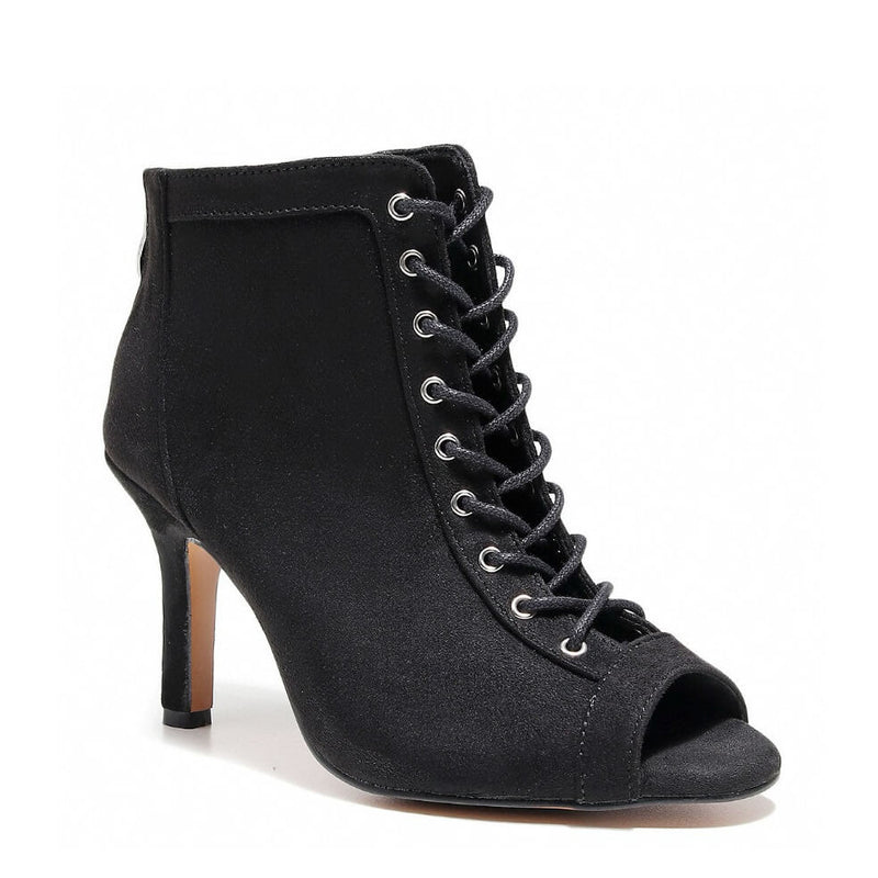 Dilynn Wide Fit - Black Vegan Suede - Suede Sole