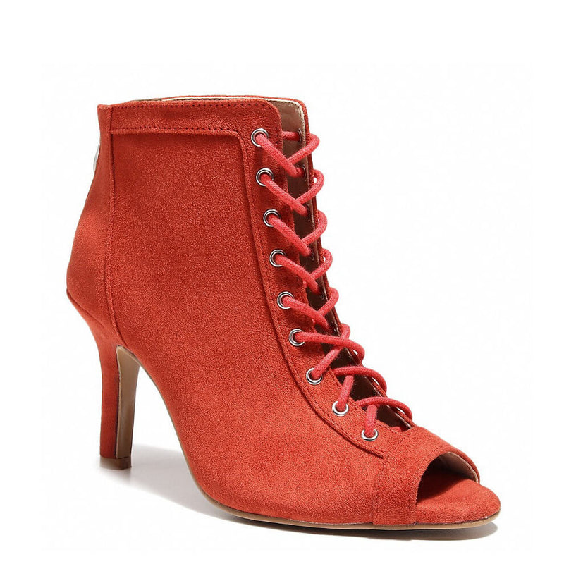 Dilynn Wide Fit - Red Vegan Suede - Suede Sole