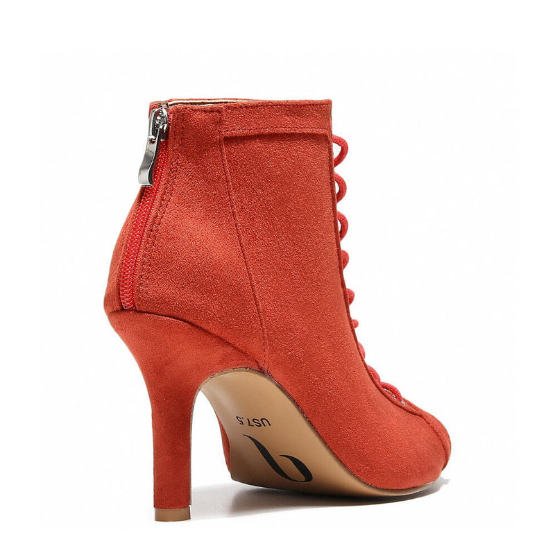 Dilynn Wide Fit - Red Vegan Suede - Suede Sole