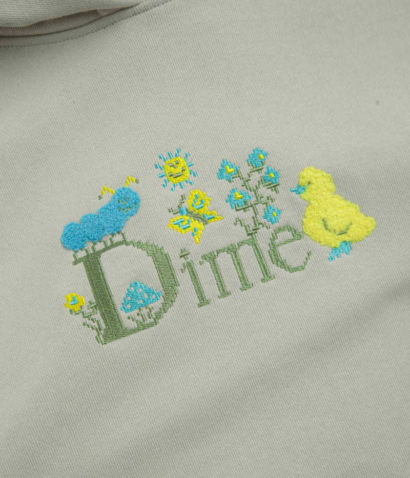 Dime Classic Cross Stitch Hoodie in Charcoal Moss