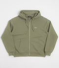 Dime Cursive Full Zip Hoodie in Army Green